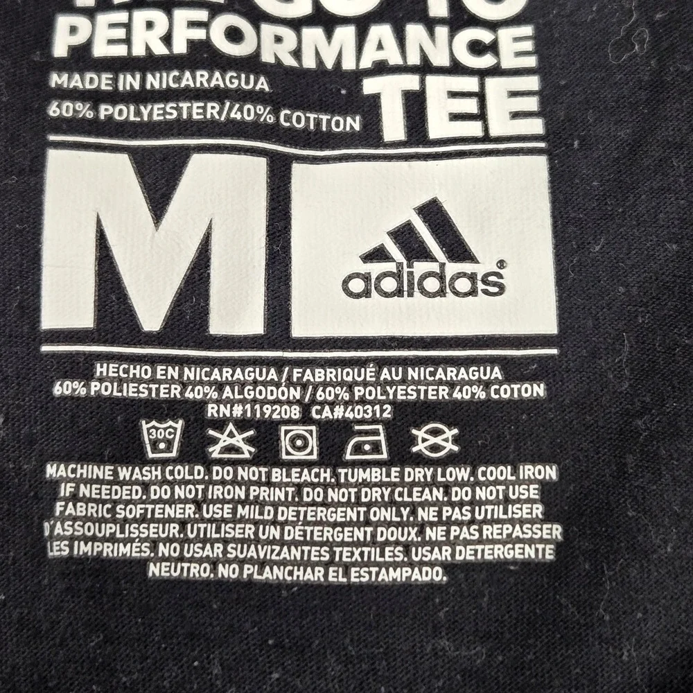 Manchester United Men Shirt M Black Adidas Go-To Performance Tee Activewear
